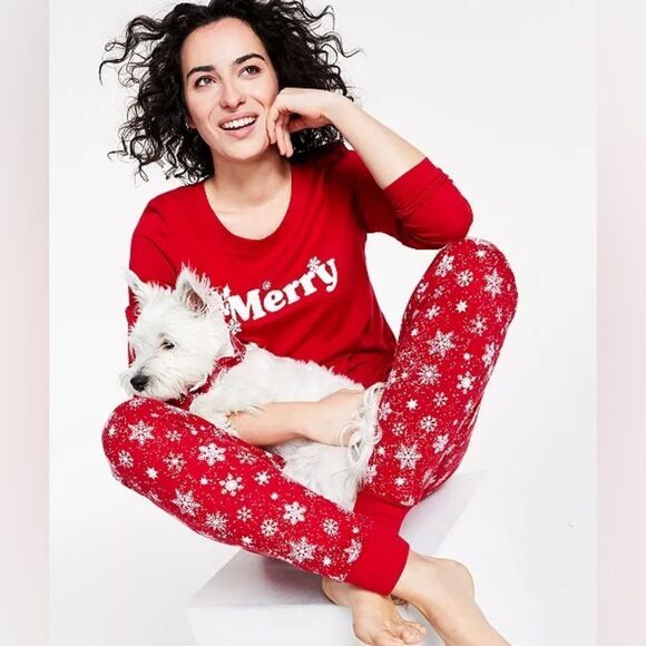 Family Pjs. Matching Women's Merry Snowflake Mix It Family Pajama Set, Size S - Picture 4 of 6